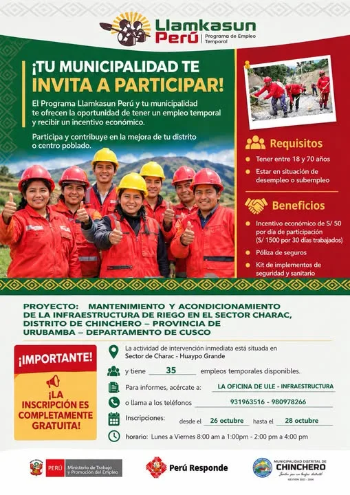 Convocatoria Laboral Llamkasun Perú