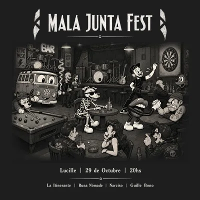 Mala Junta Fest — Runa Nómade, Narciso, Guille Bono y La Itinerante