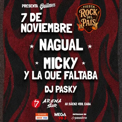 Fiesta Rock del Pais en Arena Sur 07/11/26