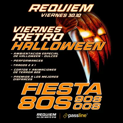 ๐๐ฆ RETRO HALLOWEEN 80s 90s 00s๐ฆ๐ โ๏ธ๐ท๏ธ VIERNES 30 DE OCTUBRE ๐ท๏ธโ๏ธ