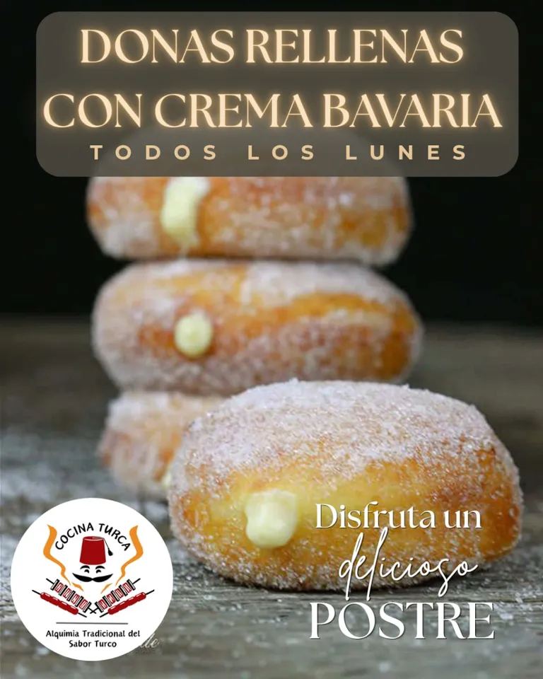 Donas rellenas con crema Bavaria