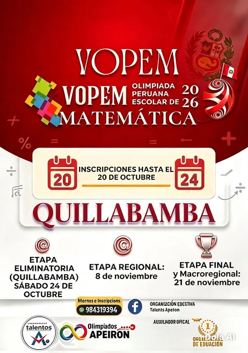 Olimpiada Peruana Escolar de Matemática y Corecolec