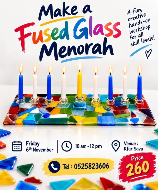 Fused glass Menorah Workshop