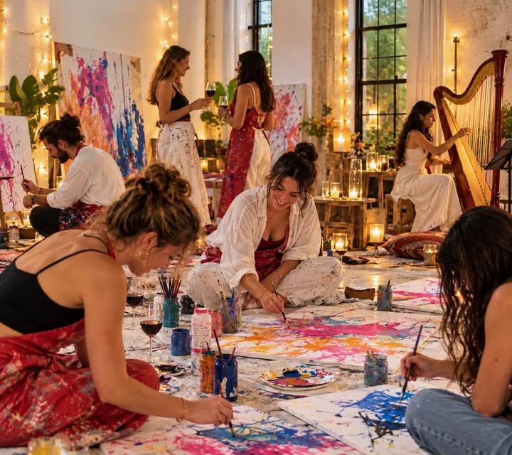 Intuitive Art & Live Harp Music Evening