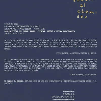 DE SODOMA AL CHEMSEX - ciclo de cine