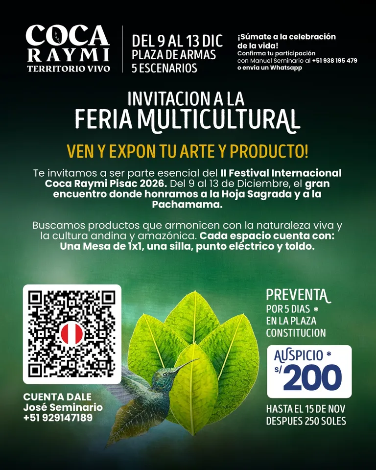 II Festival Internacional Coca Raymi Pisac 2026 - Feria Multicultural