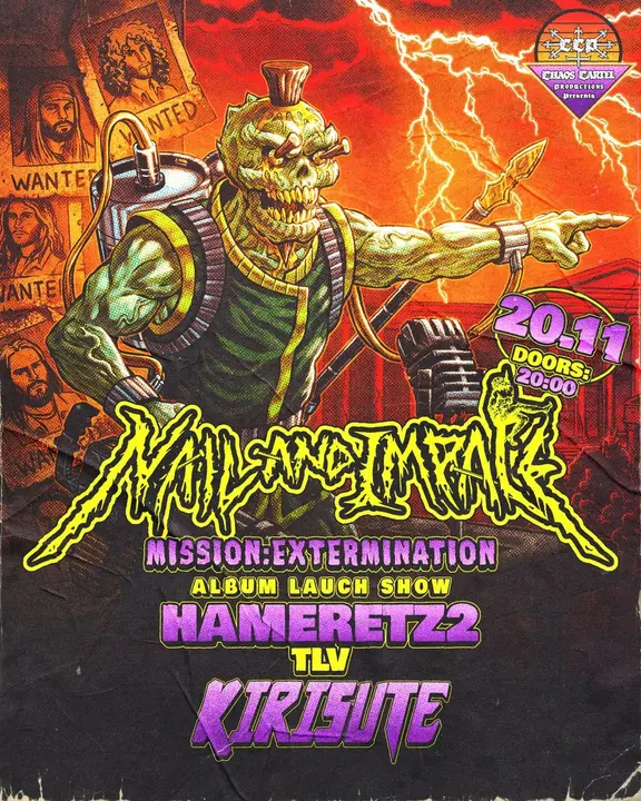 Nail and Impale - MISSION: EXTERMINATION album launch show TEL AVIV HAMERETZ2