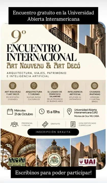 9°Encuentro Internacional TURISMO & ARQUITECTURA Art Nouveau-Déco UAI.26